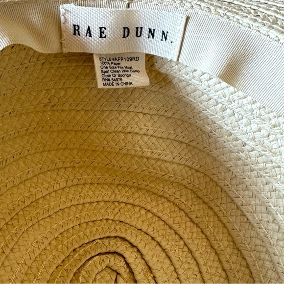 RAE DUNN “VACAY MODE” Wide Brim Straw Hat - UPF 50+ - NWT - Picture 6 of 8